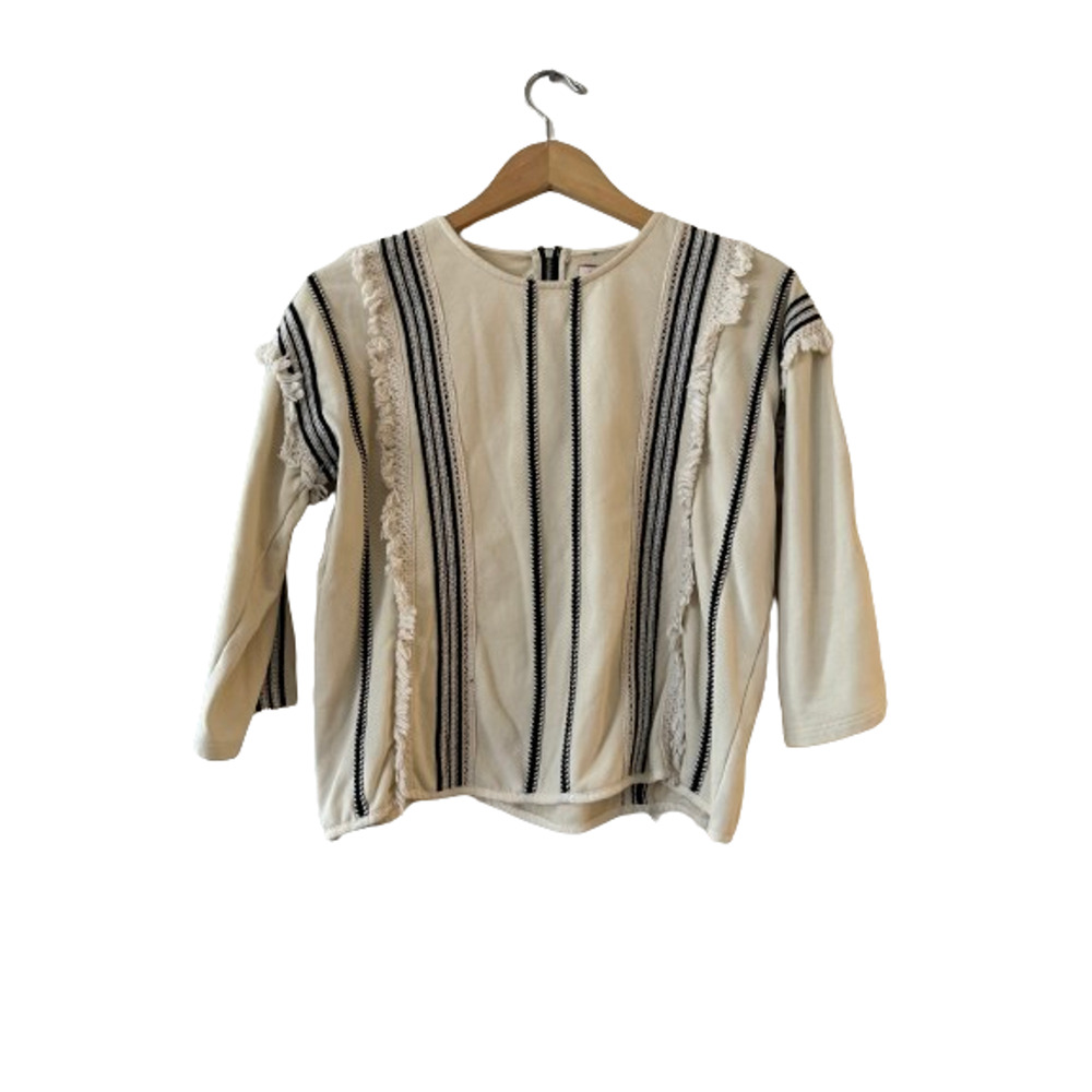 Eri + Ali x Anthro Santillana Boxy Fringe Blouse Top